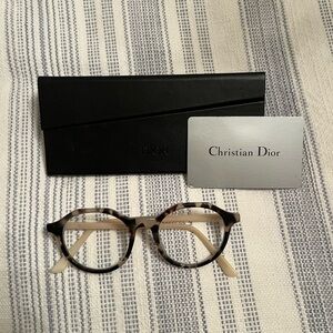 Christian Dior Tortoiseshell Round Optical Glasses